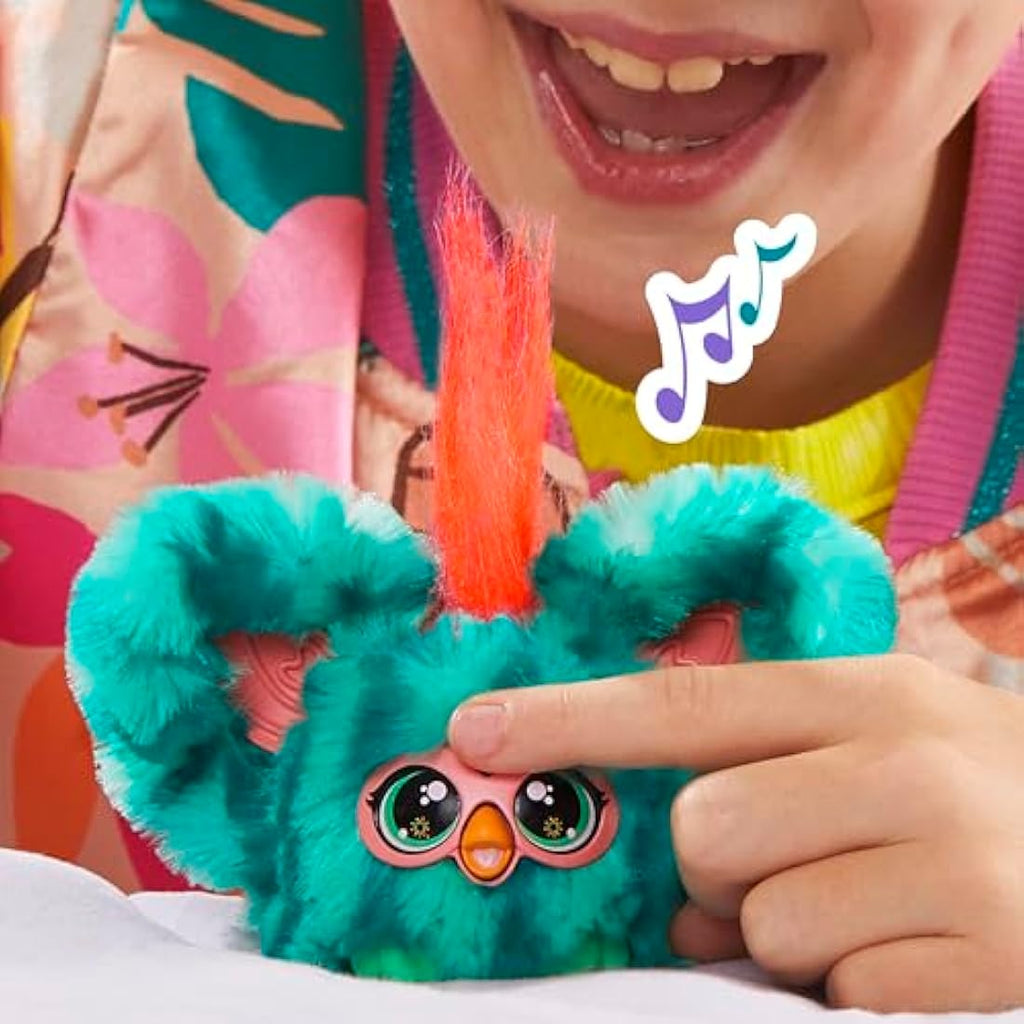 Furby Furblets Mello-Nee Mini Electronic Plush Toy | Red Musical Keychain