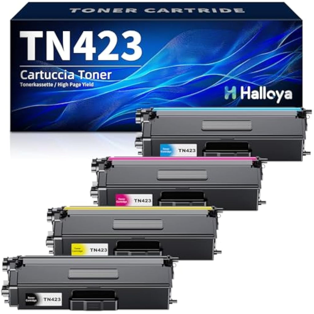 Halloya TN423 TN421 Compatible Toner Cartridges for Brother - 4 Pack
