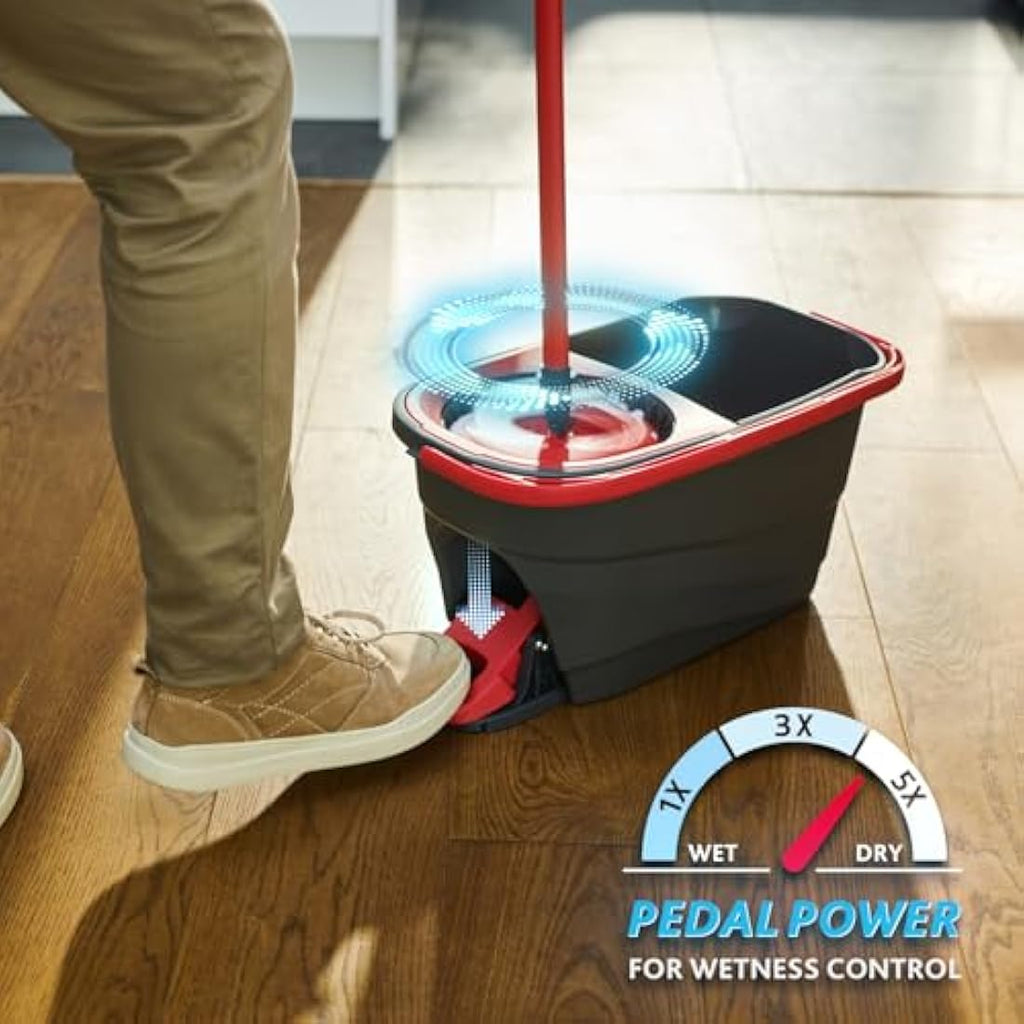 Vileda Microfibre Spin Mop and Bucket Cleaning Kit with Pedal System