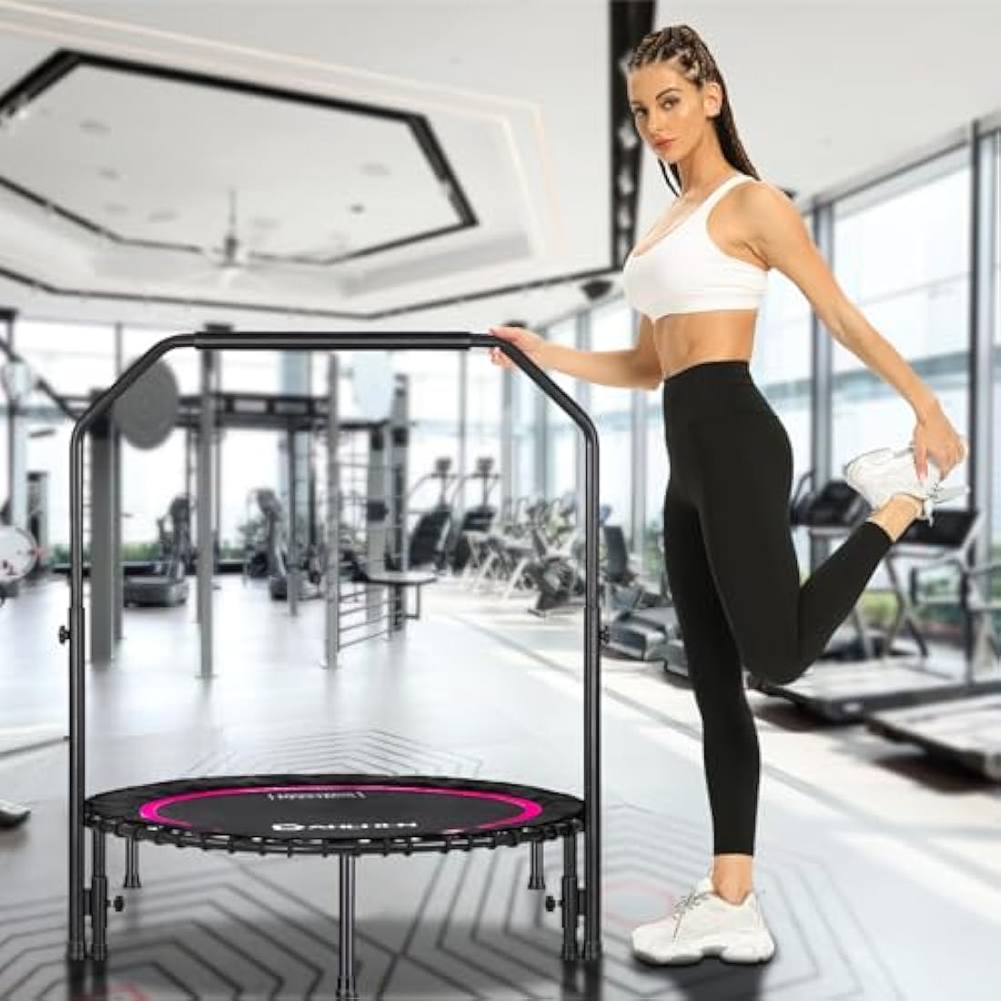 DARCHEN Rebounder Trampoline - 200KG Silent Mini Fitness Trampoline | 100CM