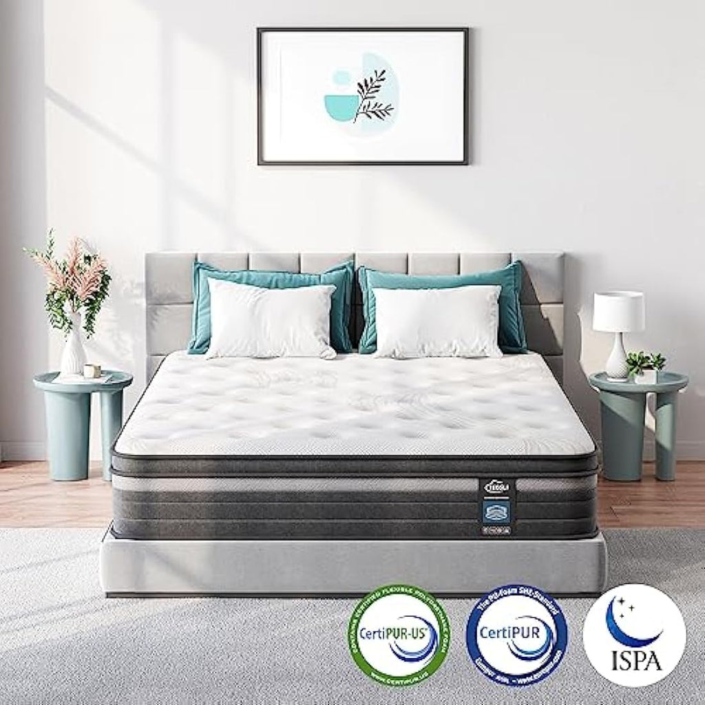 TeQsli 3FT Single Hybrid Mattress – Gel Memory Foam & Pocket Sprung