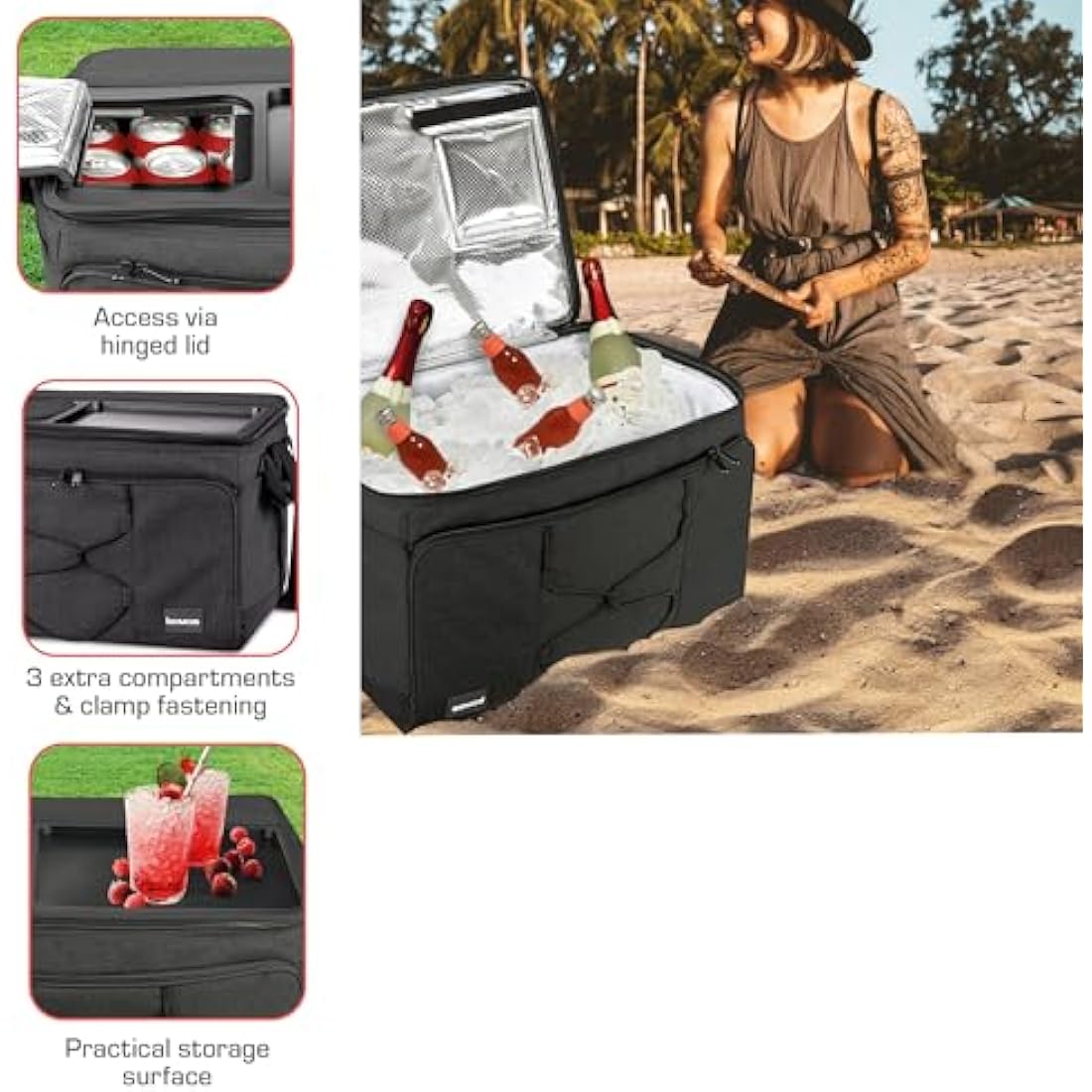 bomoe 45L Insulated Folding Cooler Bag – Waterproof Thermal Picnic Tote
