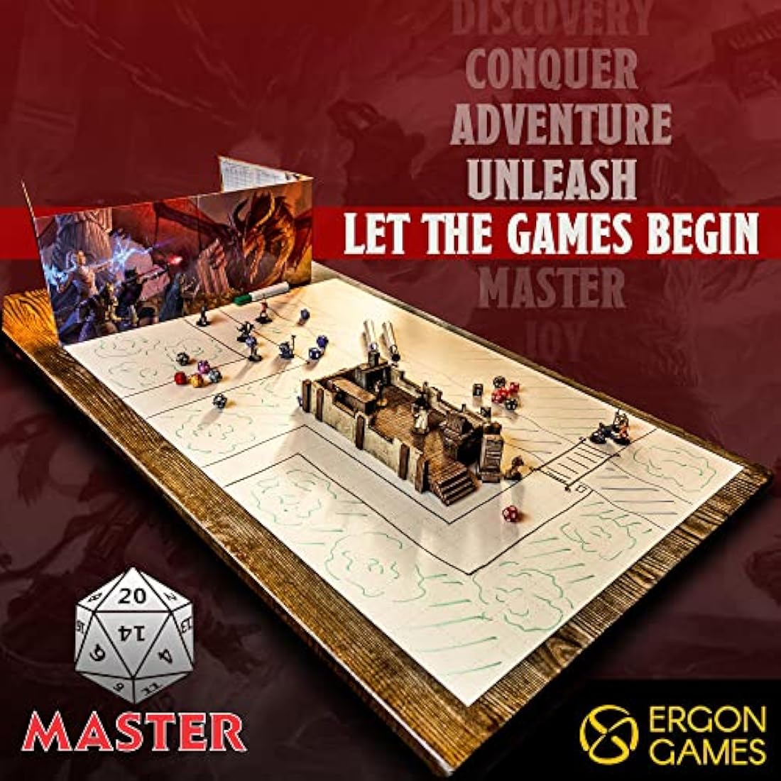 Jolof Store DnD Battle Mat – 36x24 Dry Erase Silicone Square & Hex Grid
