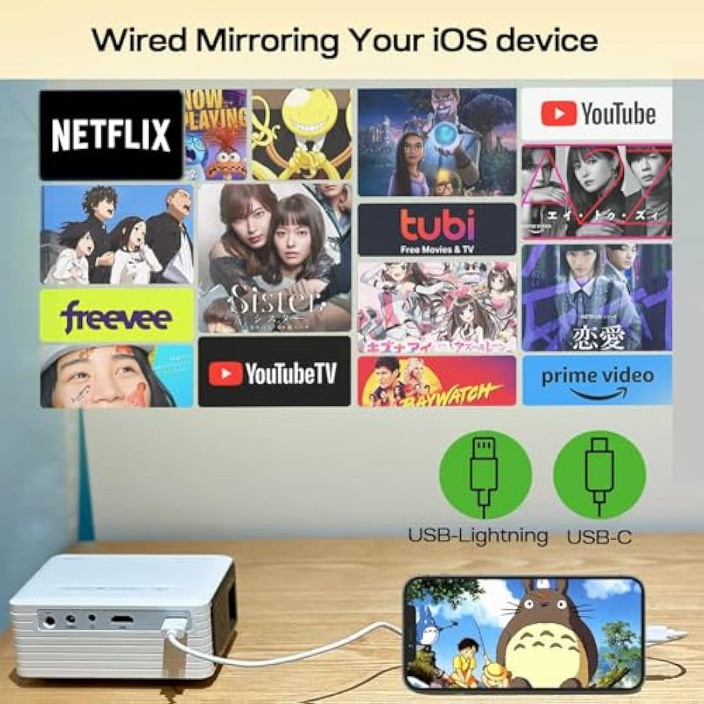 YOTON Y3 Mini Projector – 14000 Lumens 1080P Portable Home Cinema