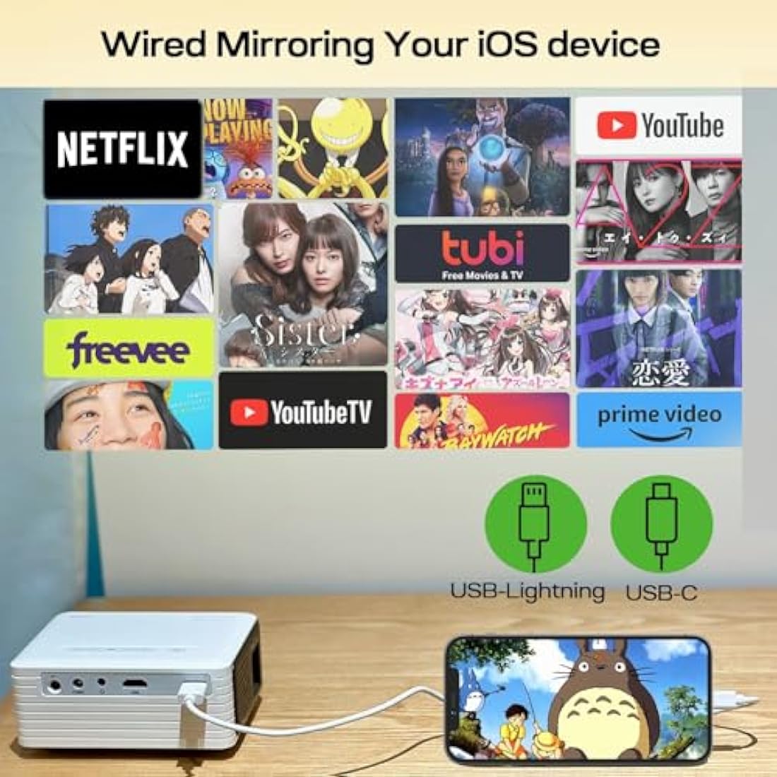YOTON Y3 Mini Projector – 14000 Lumens 1080P Portable Home Cinema