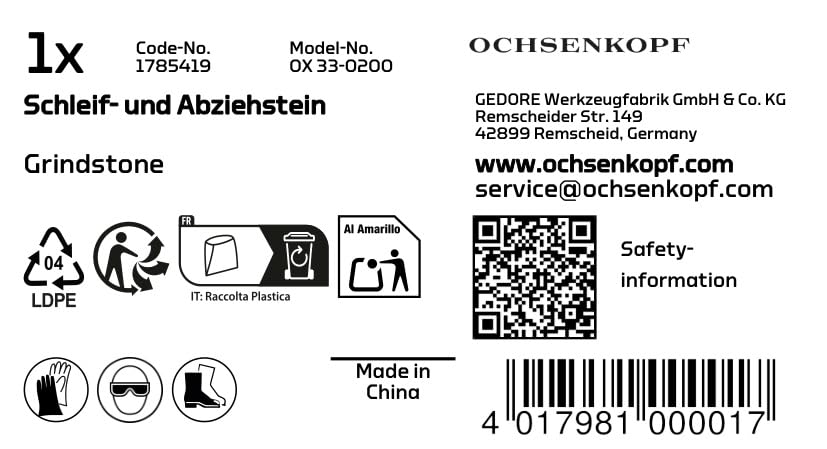 Ochsenkopf OX 33-0200 Silicon Carbide Sharpening Stone | Coarse & Fine