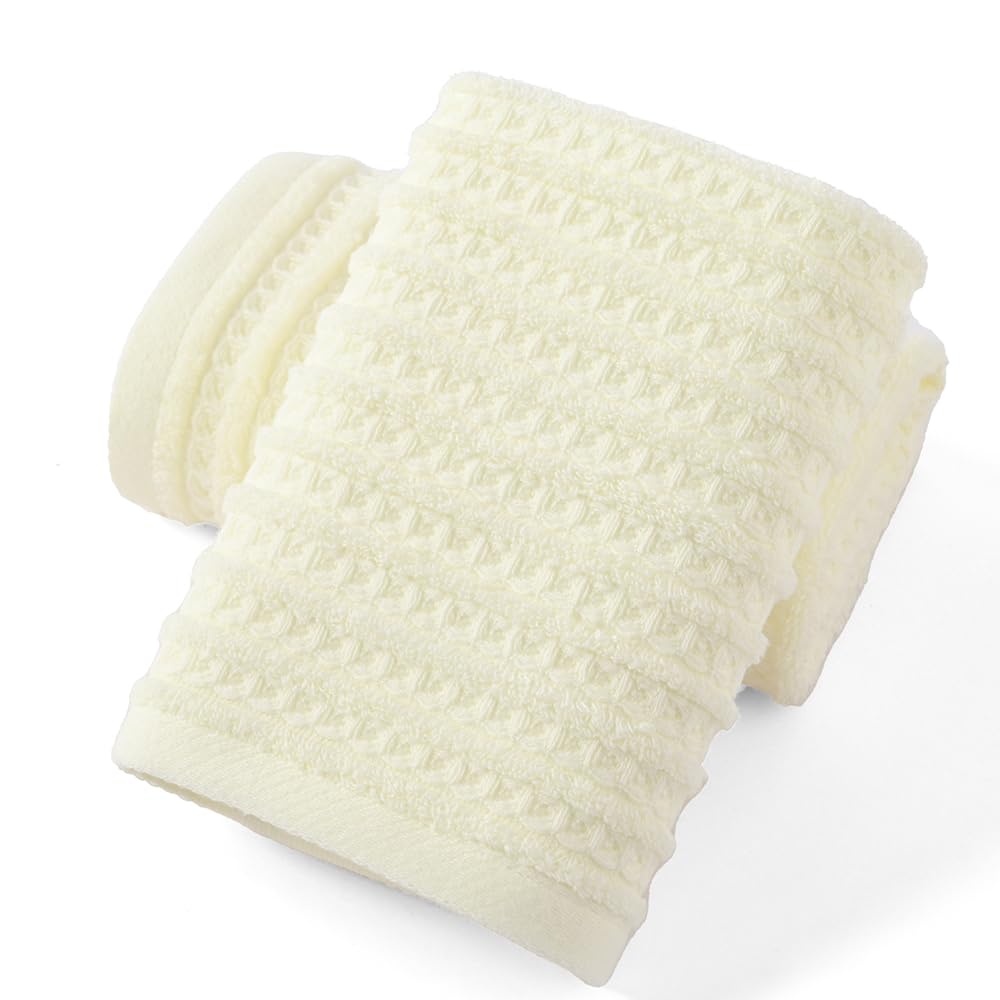 Sense Gnosis Beige Hand Towel Set of 2 – 100% Cotton Waffle & Terry
