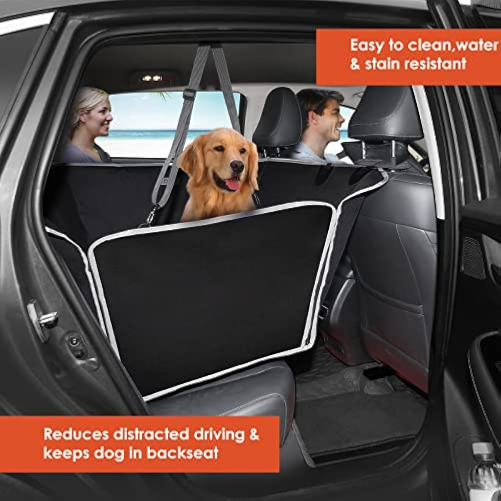njnj Waterproof Dog Car Seat Cover – Half Hammock Backseat Protector