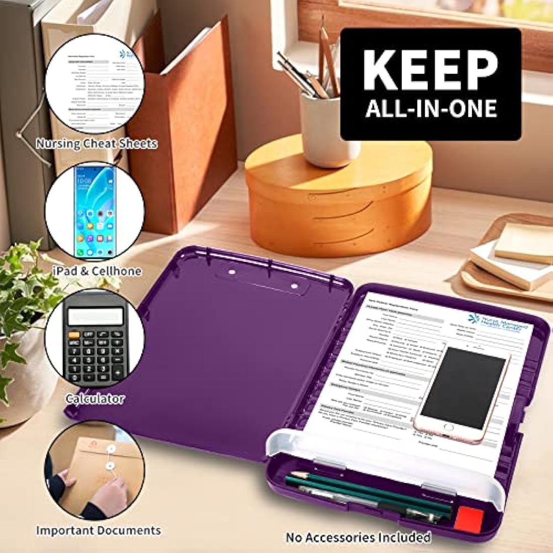 DMFLY Storage Clipboard – Heavy Duty A4 Plastic Case with Pen Holder