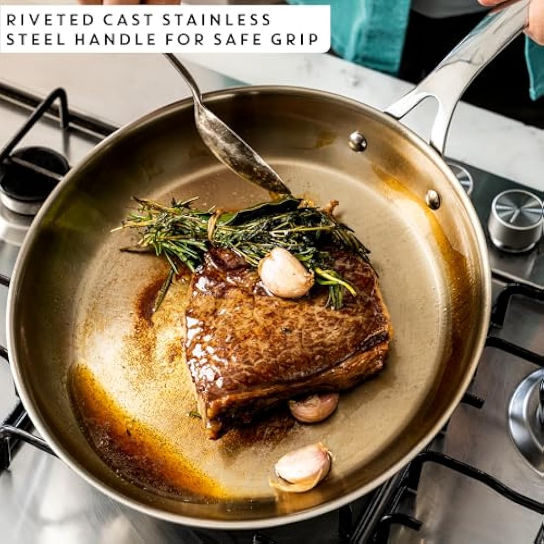 Jamie Oliver by Tefal 24cm Frying Pan | Uncoated Stainless Steel