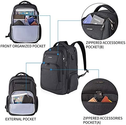 KROSER 17.3 Inch Laptop Backpack | Water-Repellent Travel Bag with USB