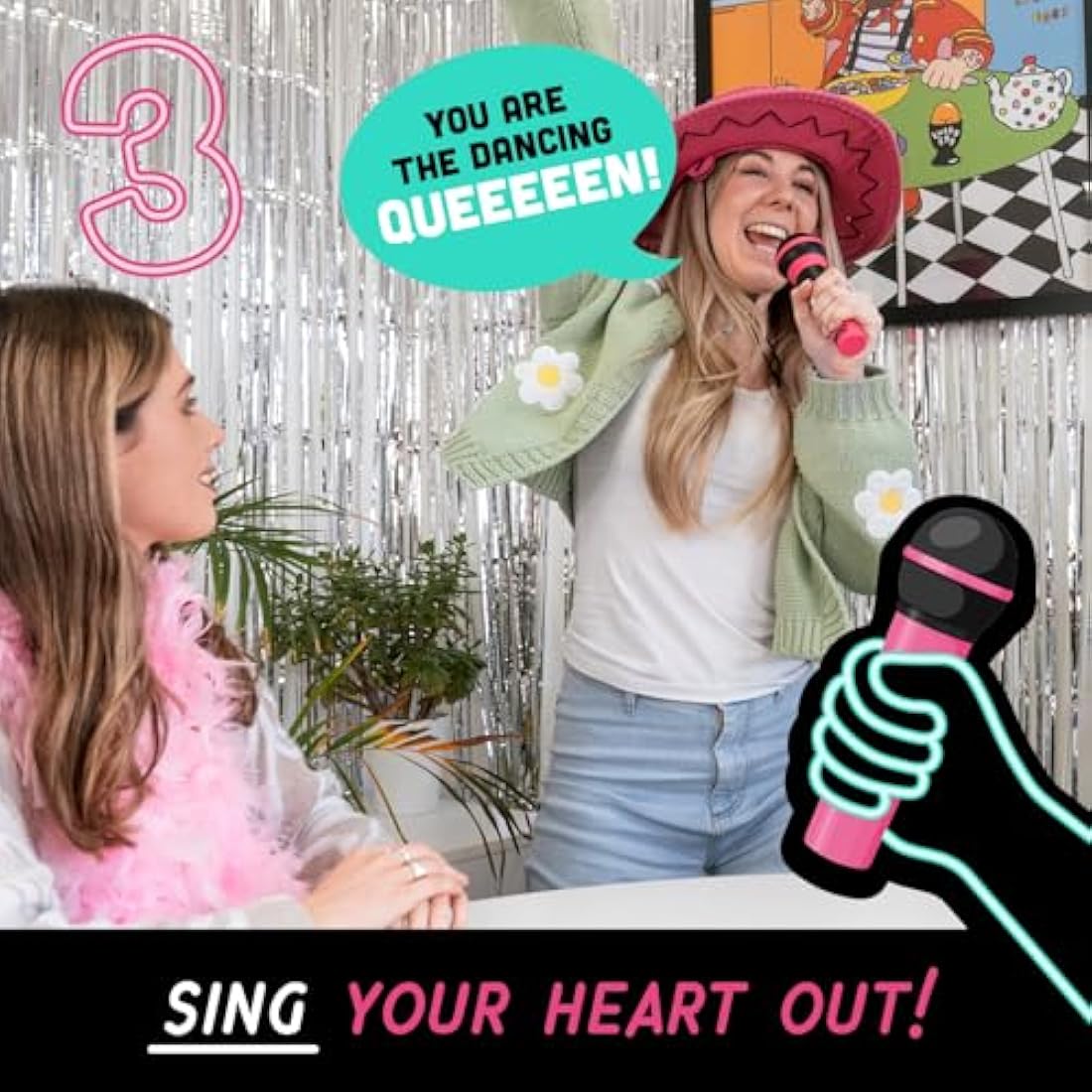 Lucky Egg Grab the Mic - Family Karaoke Board Game for 2-10 Players