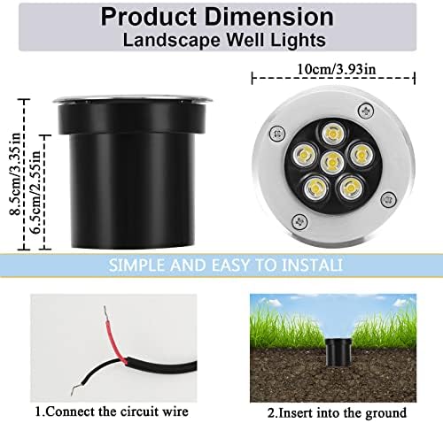 AHOTSUK 6W LED Well Lights – IP67 Waterproof Low Voltage Ground Lighting
