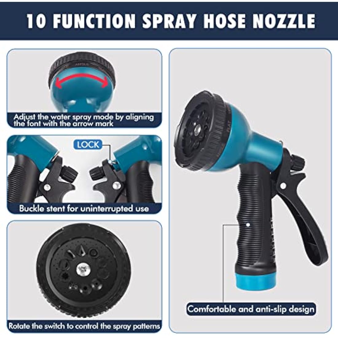 100ft Expandable Garden Hose with 10-Function Spray Nozzle