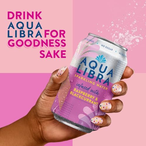 Aqua Libra Raspberry & Blackcurrant Sparkling Water - 330ml (Pack of 12)