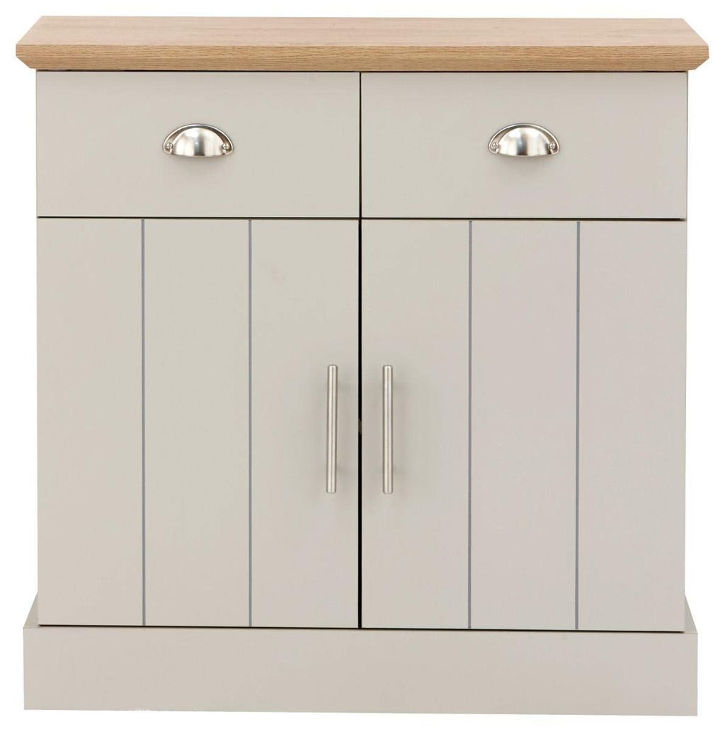 GFW Kendal Compact Sideboard Cabinet Unit With 2 Storage Drawers & Storage Cupboards Contemporary Wooden Sideboards For Living Room