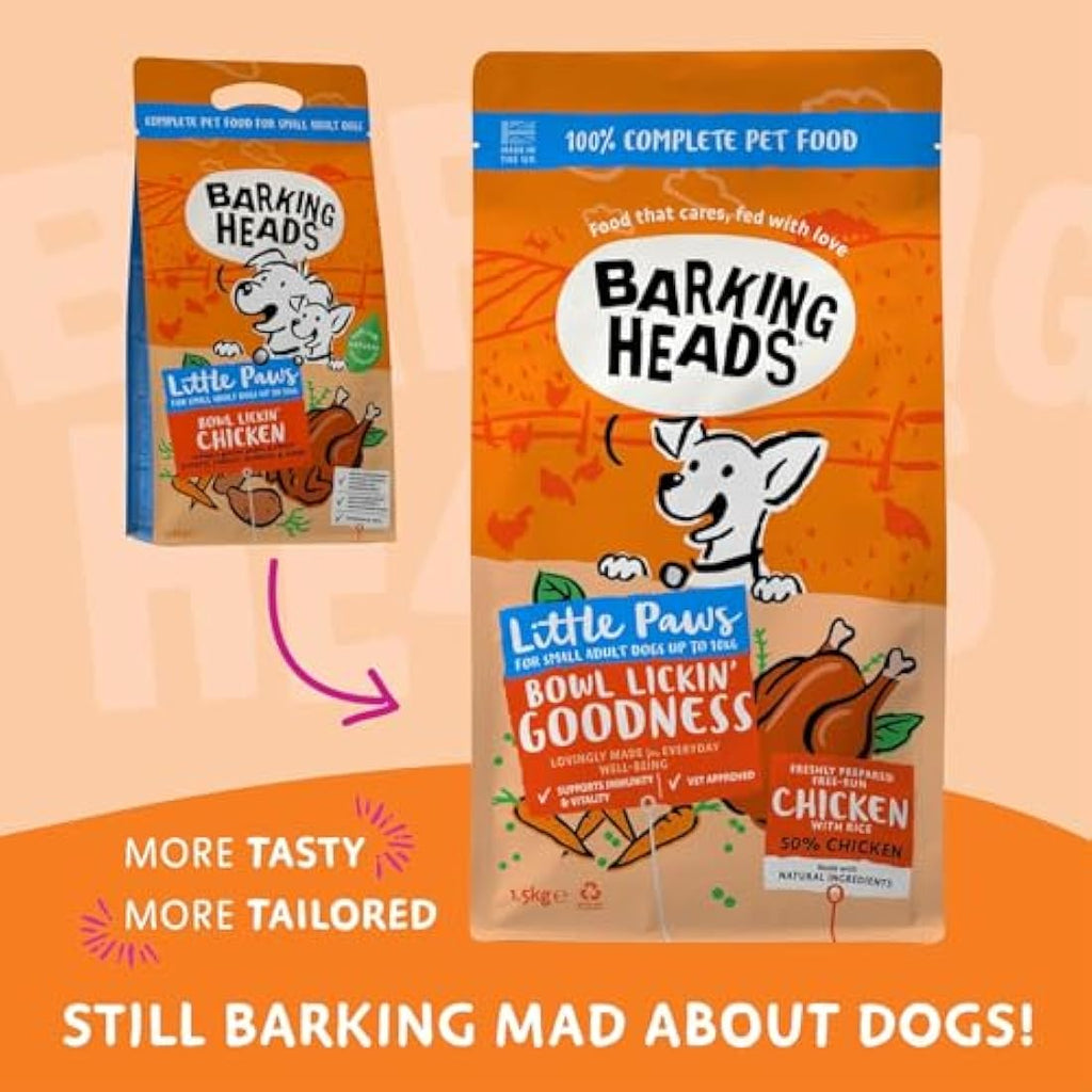 Barking Heads Little Paws Chicken Dry Dog Food for Small Breeds - 6kg