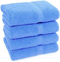 Nausha Egyptian Cotton Bath Towels - 4 Pack Set, 500 GSM (Cobalt)