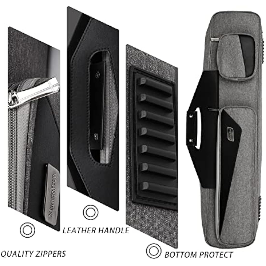 MangoRun 4x4 Pool Cue Case | Waterproof Oxford Billiard Bag with Straps