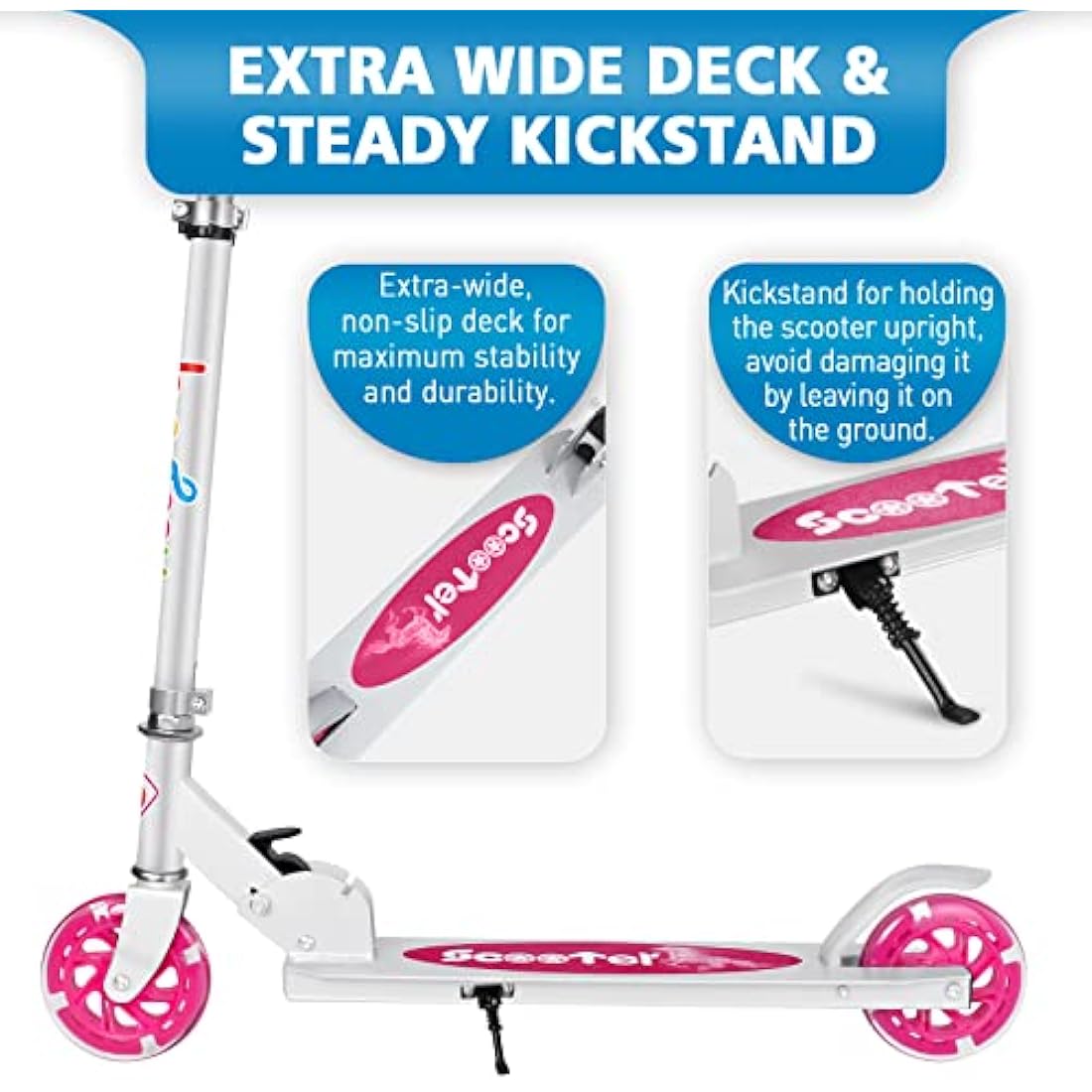 BELEEV V1 Kids Folding Kick Scooter | 2-Wheel Light Up Scooter for Ages 3-12