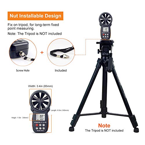 BTMETER Digital Anemometer – Handheld Wind Speed Meter & Barometer