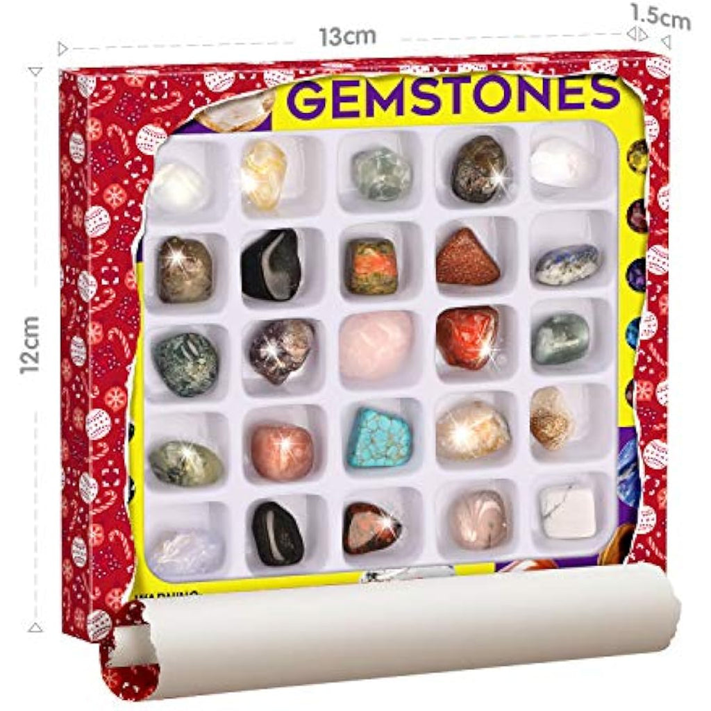 Jolof Store 25-Piece Rock and Gemstone Collection Kit for Kids – Geology Set
