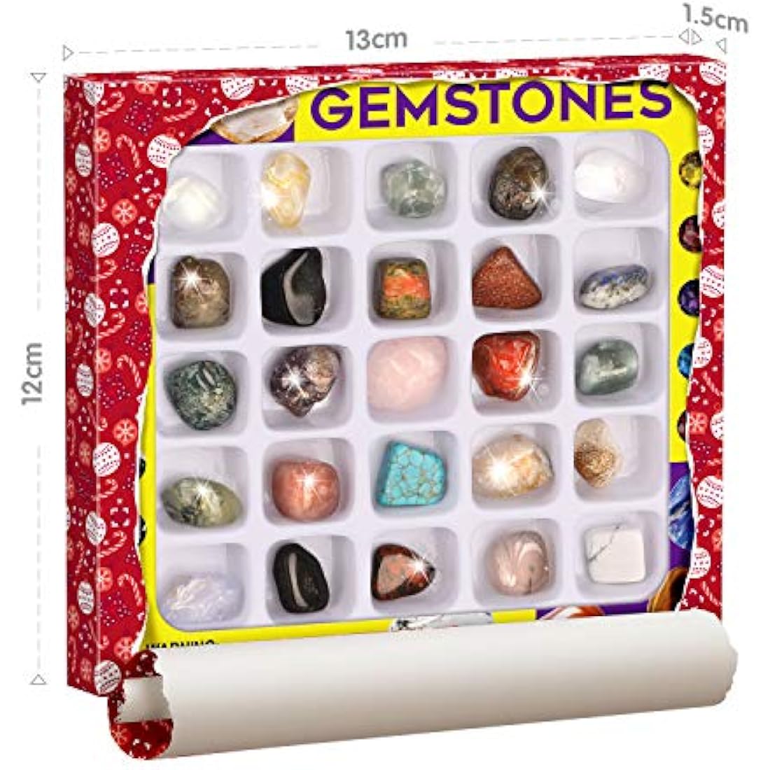 Jolof Store 25-Piece Rock and Gemstone Collection Kit for Kids – Geology Set