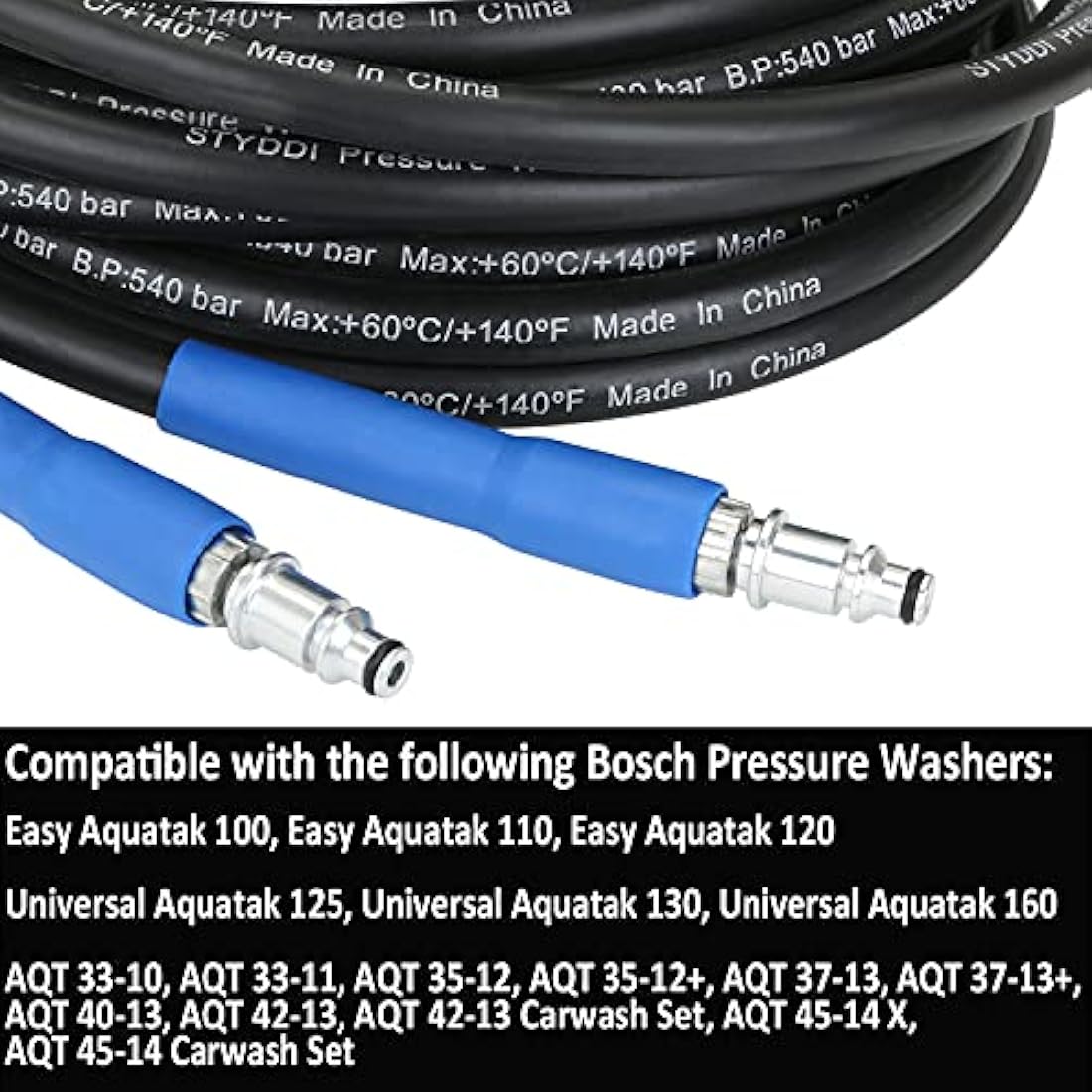 STYDDI 10M High Pressure Washer Hose for Bosch AQT with SDS Fittings
