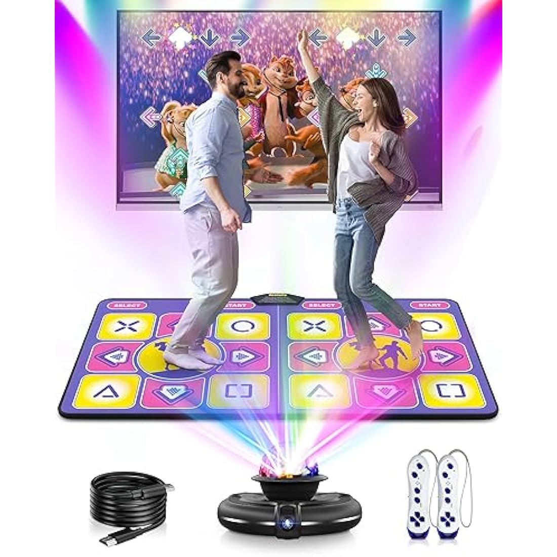 Jolof Store Flannel Double Dance Mat with Camera and Wireless Controllers
