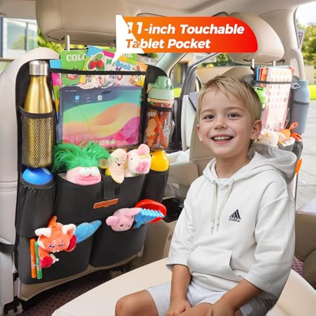 SURDOCA Car Seat Organiser | 11-inch Tablet Holder & Kick Mat