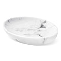 Shinowa Marble Resin Soap Dish – Oval White Soap Saver for Bathroom Sink