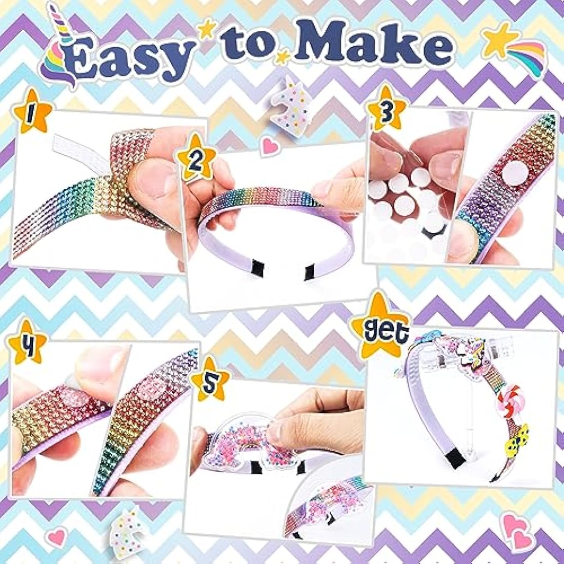 Unicorn DIY Hair Accessories Craft Kit for Girls Ages 6-12