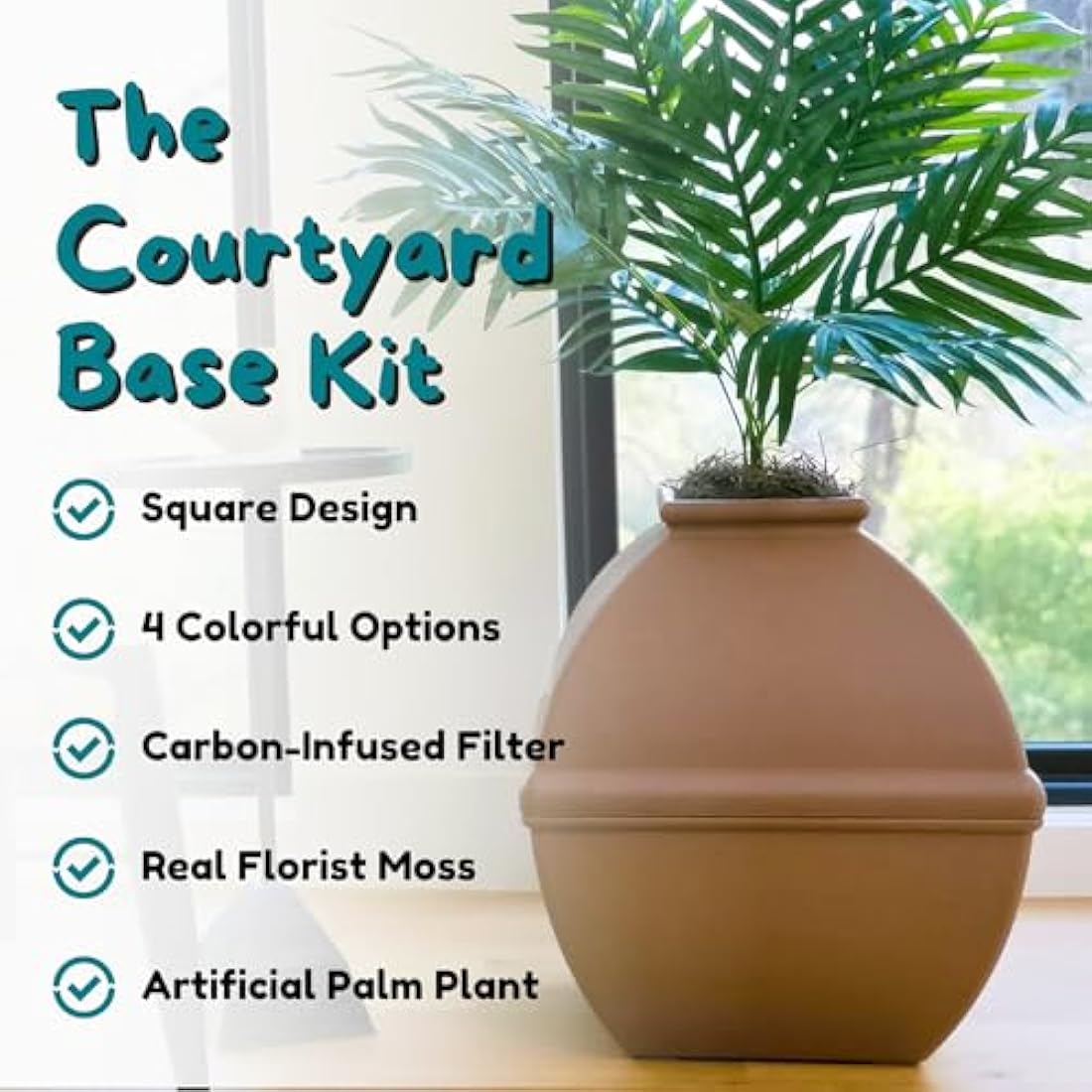 Good Pet Stuff Hidden Litter Box Planter – Enclosed Square Cat Box, Mocha