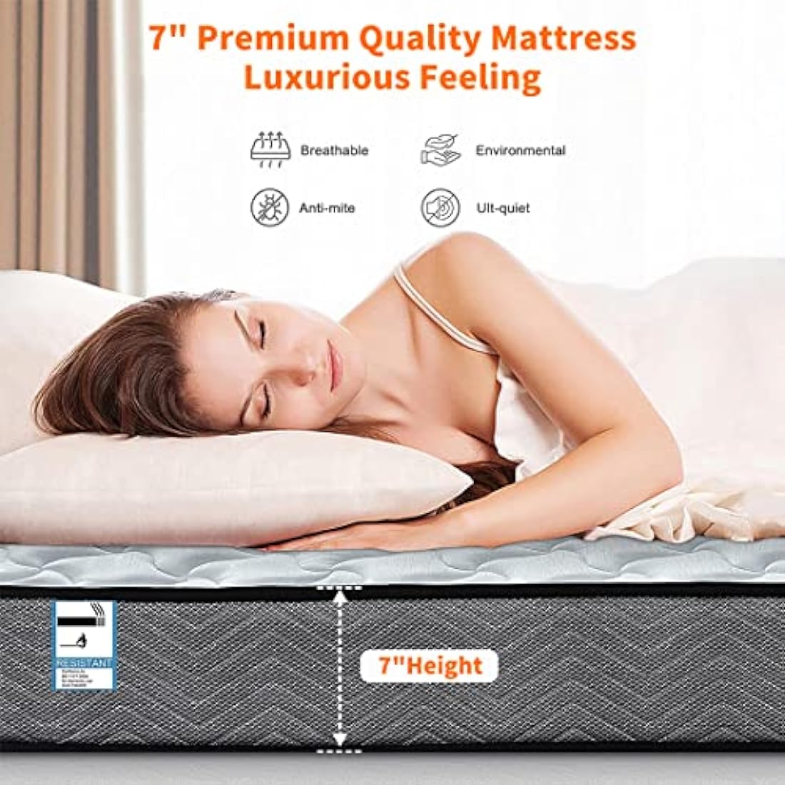 Good Nite Single Hybrid Mattress | 3FT Medium Firm Memory Foam Spring