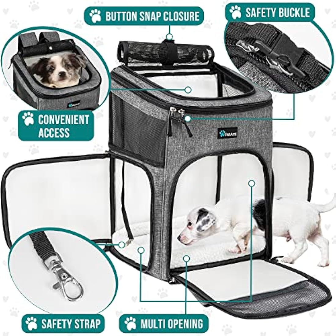 PetAmi Pet Carrier Backpack - Airline Approved Ventilated Cat & Dog Bag