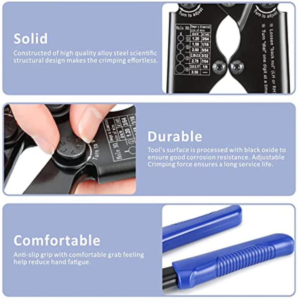 iCrimp Hand Swage Wire Rope Crimping Tool with Built-in Cable Cutter