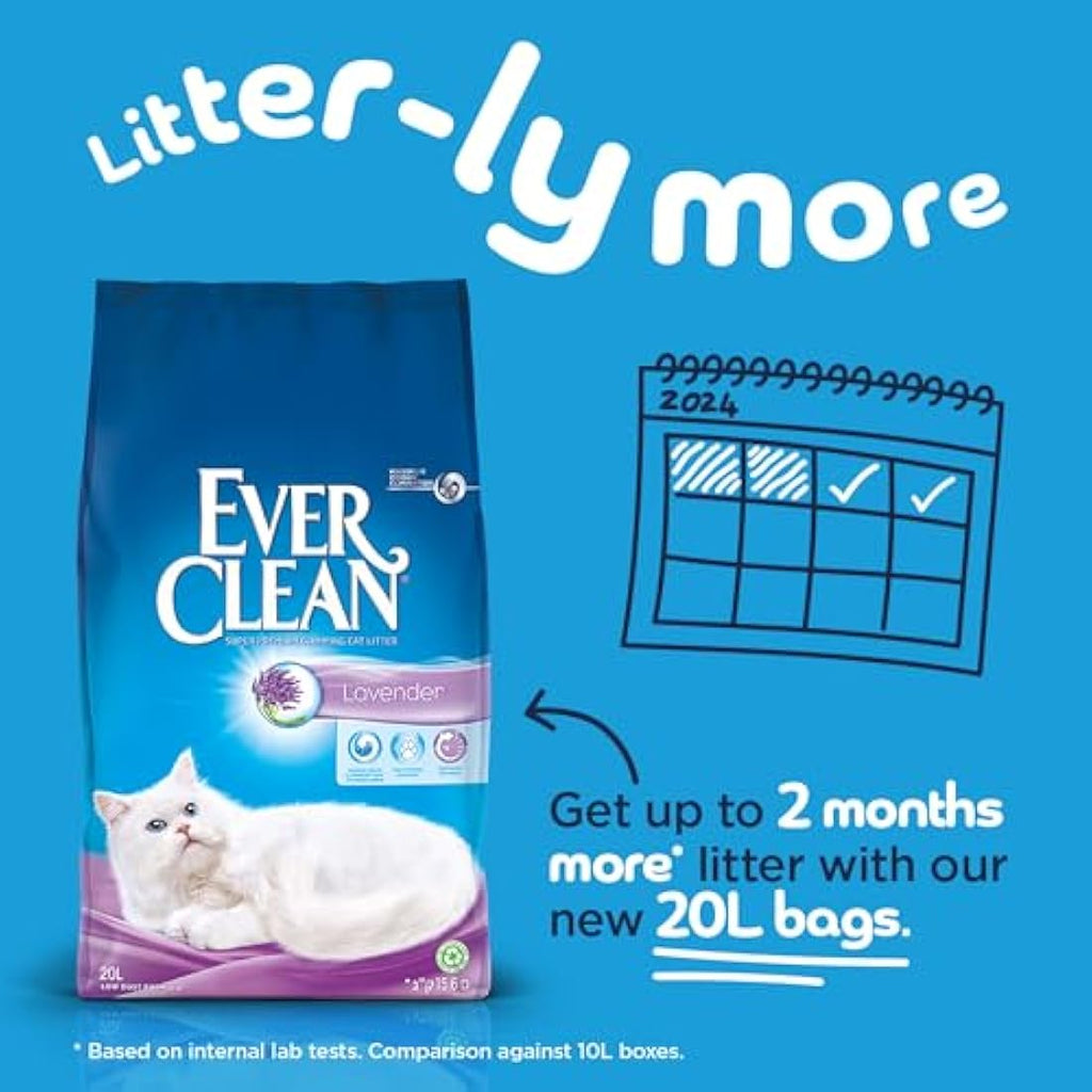 Ever Clean Lavender Clumping Cat Litter – Premium Clay Formula, 20L
