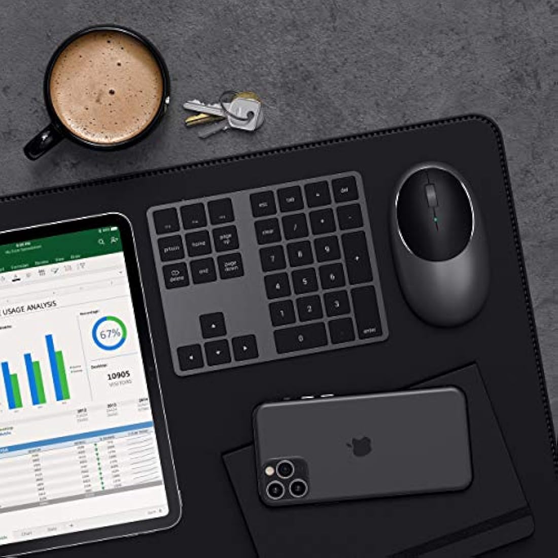 Satechi Bluetooth Extended Numeric Keypad – Slim Aluminum USB-C Rechargeable