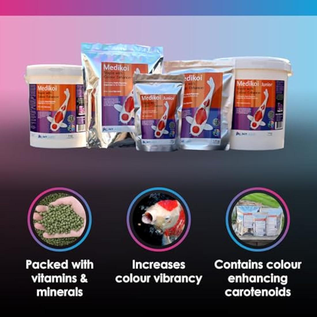 NT Labs Medikoi Staple Pond Fish Food | Colour Enhancer (3kg, 6mm)