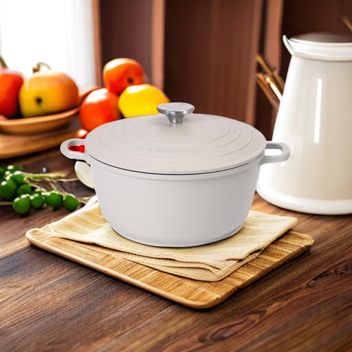 Nuovva 4L Aluminium Dutch Oven – 24cm Non-Stick Casserole Dish, Grey