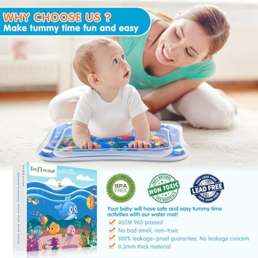 Infinno Inflatable Tummy Time Water Mat for Infants | Jolof Store