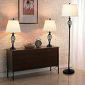 Depuley 3-Piece Lamp Set | Modern Floor and Table Lamps with Linen Shades