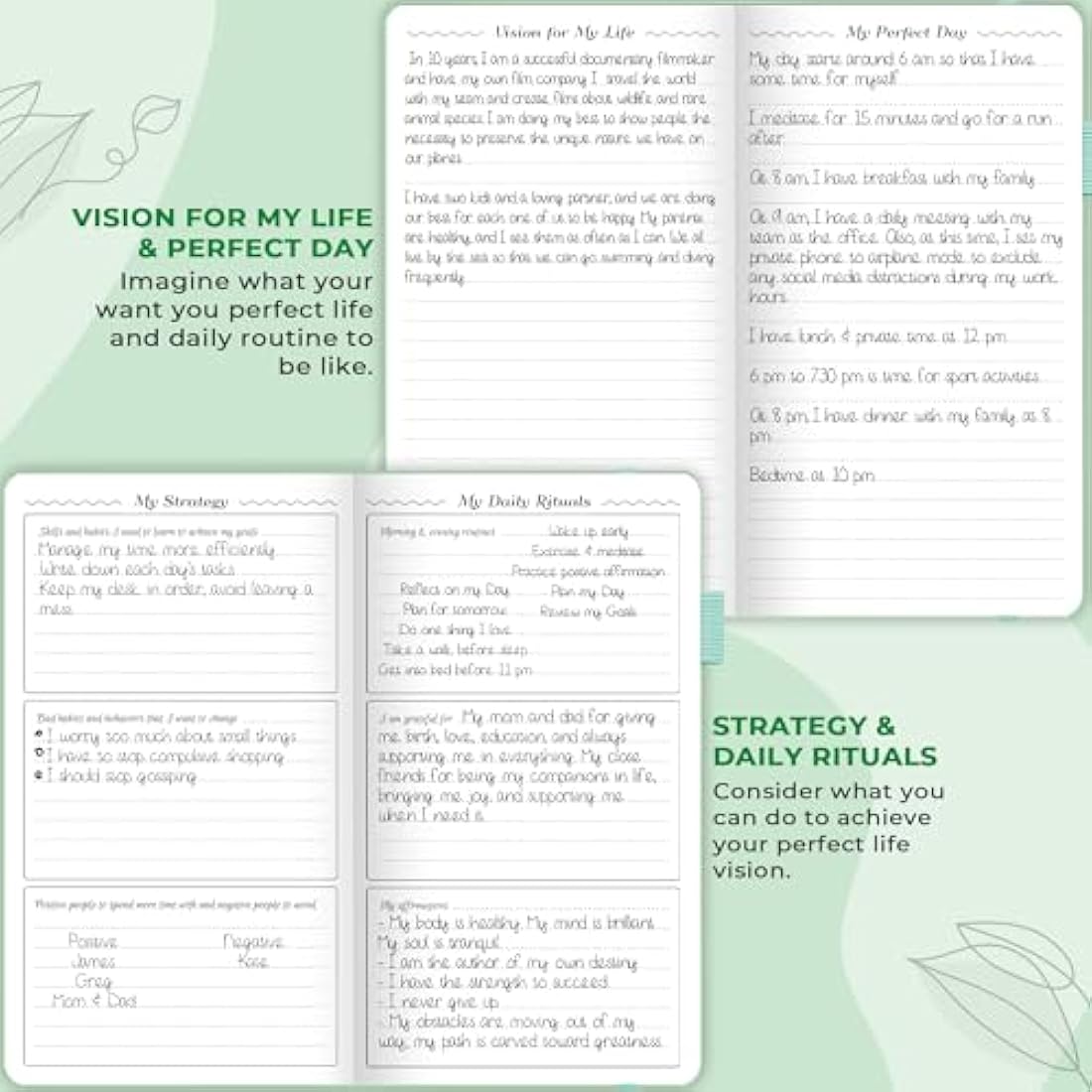 GoGirl Pocket Weekly Planner – Undated Goal Journal & Organizer, Mint Green