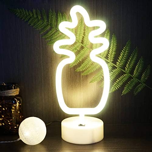 LED Pineapple Neon Sign Night Light – USB or Battery Powered