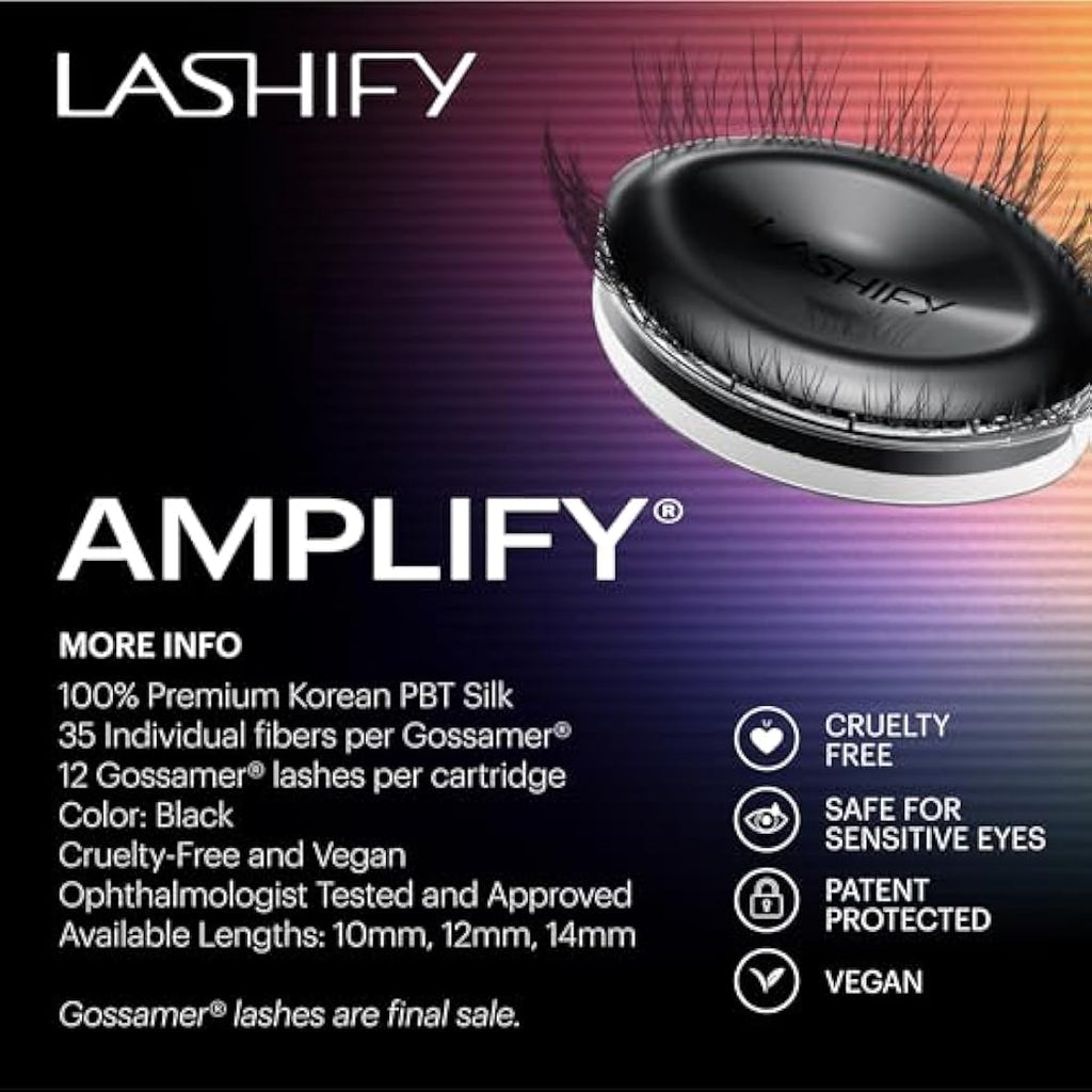 Lashify Amplify 10mm Gossamer DIY Eyelash Extensions - Black Silk