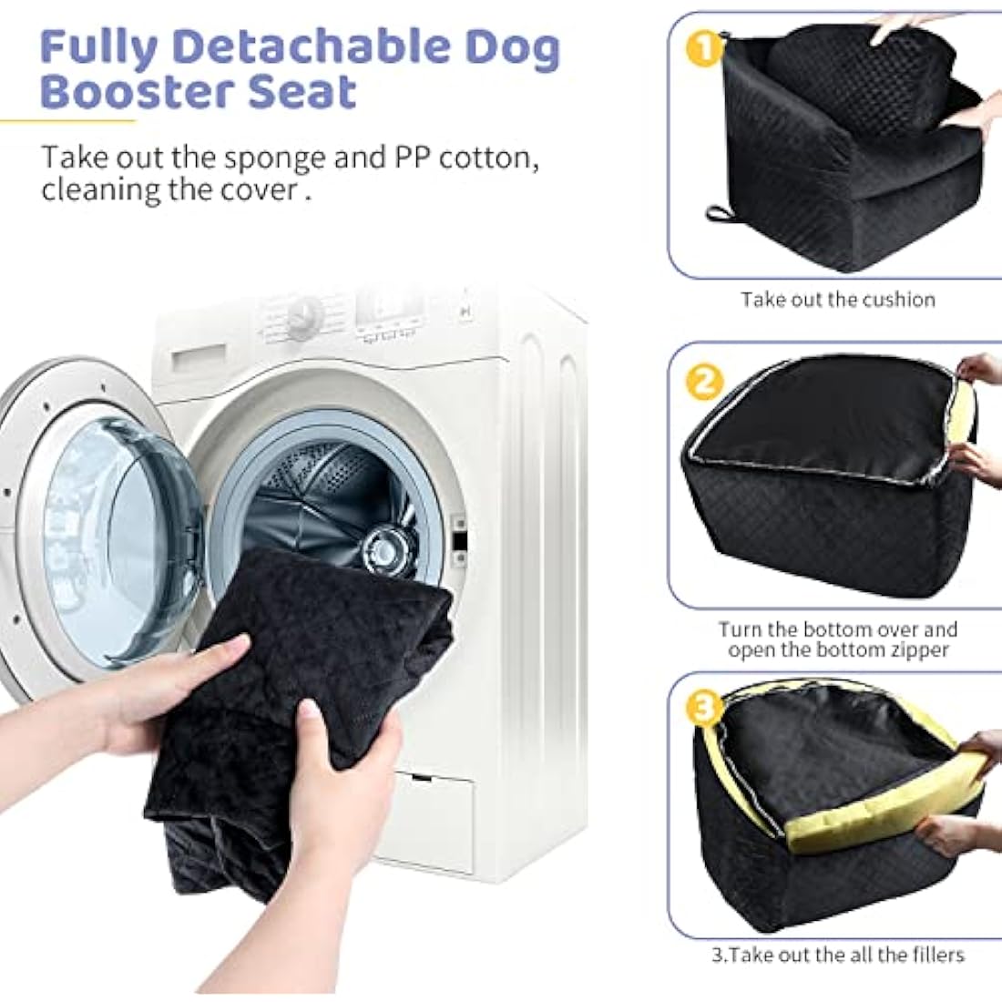 Dog Booster Seat | Small Dog Car Seat with Safety Leash