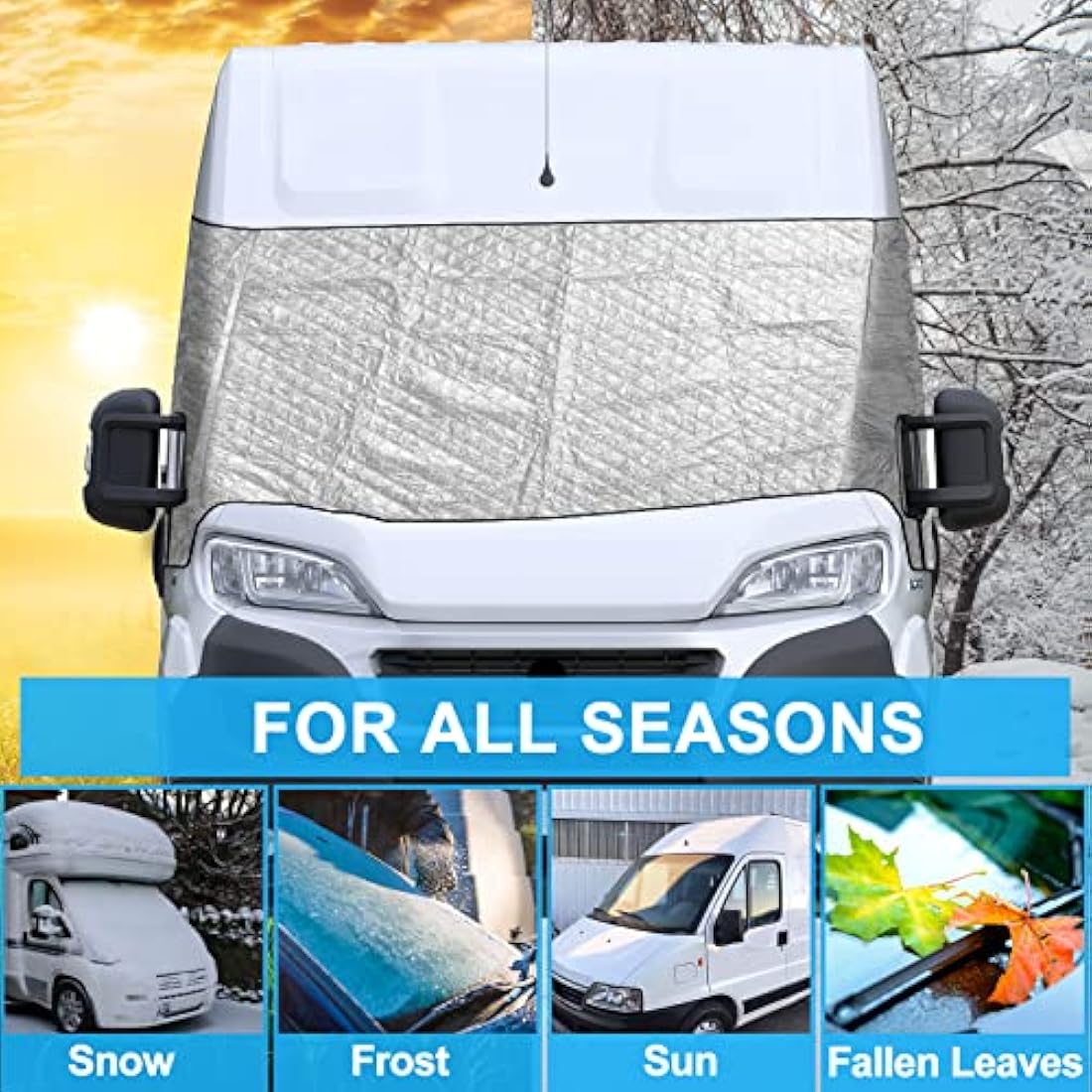 CICMOD Thermal Windscreen Cover for Fiat Ducato & Peugeot Boxer – Silver