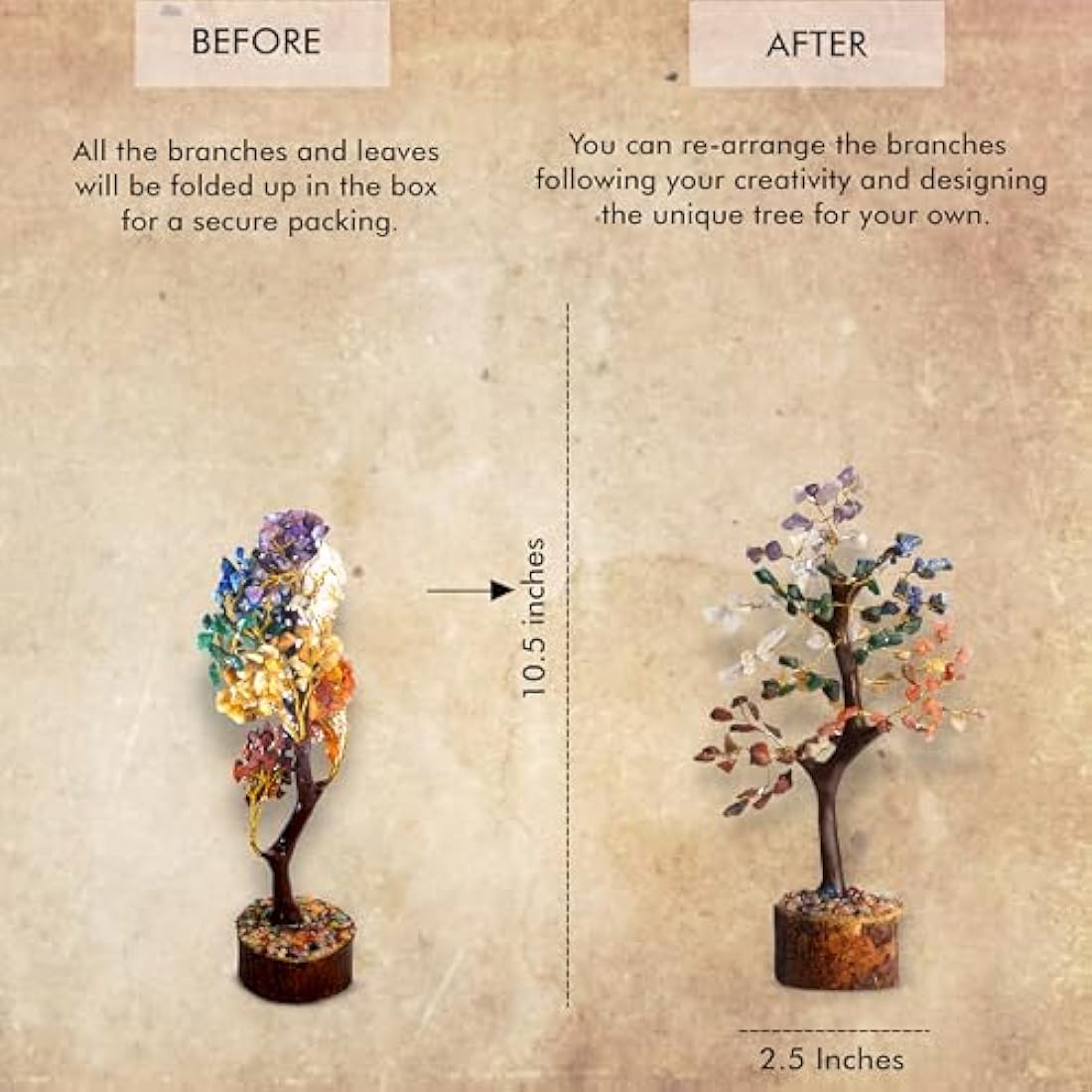 Wonder Care 7 Chakra Healing Crystal Tree – 150 Beads Feng Shui Decor