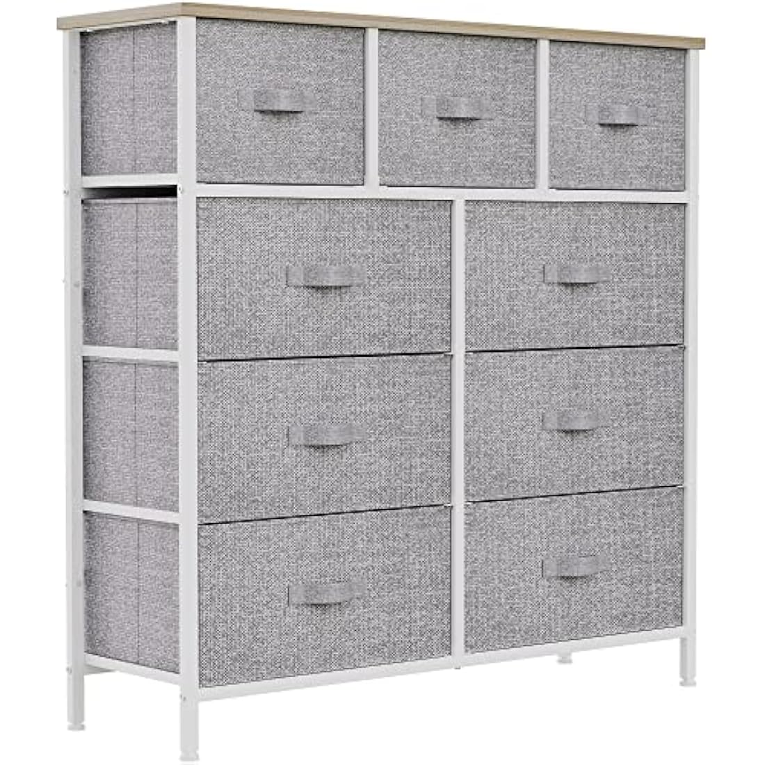 YITAHOME 9-Drawer Fabric Dresser – Wide Storage Chest, Light Grey