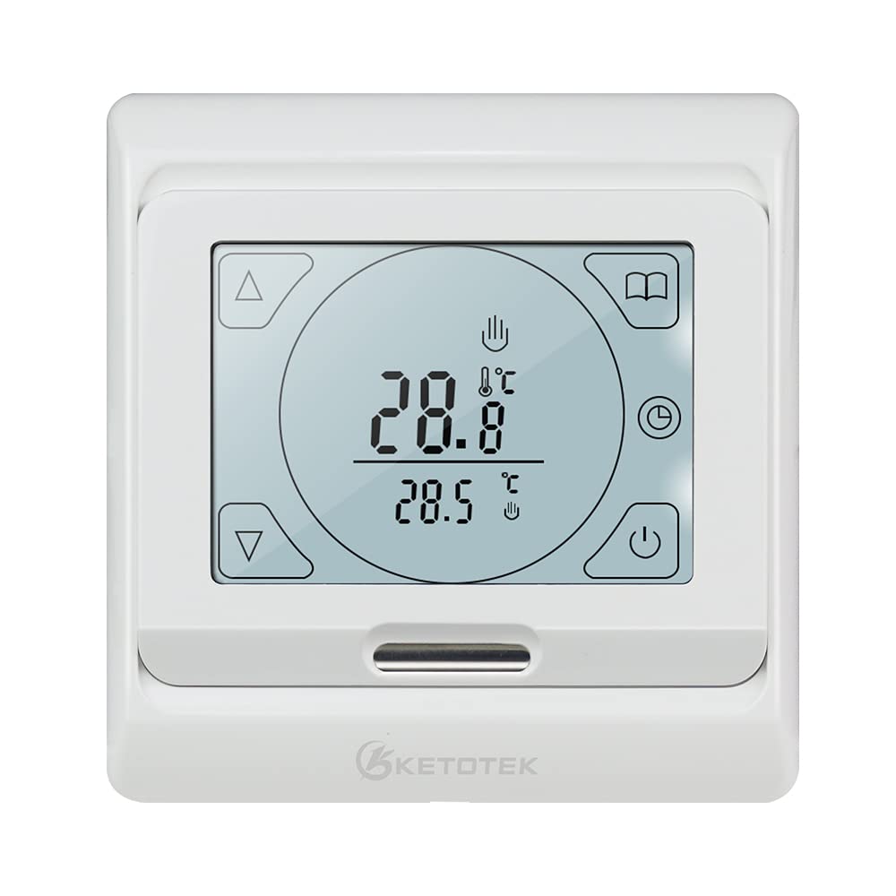 KETOTEK Programmable Electric Underfloor Heating Thermostat | 16A LCD